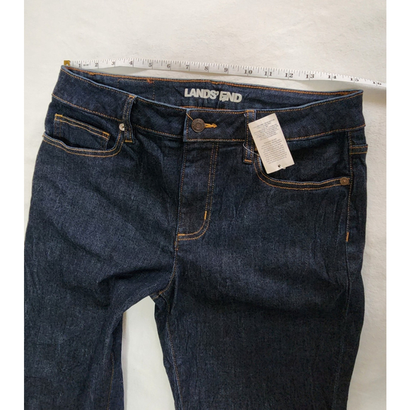 Lands' End Women Dark Denim Mid Rise Straight Jeans Sz 8 - Picture 9 of 14